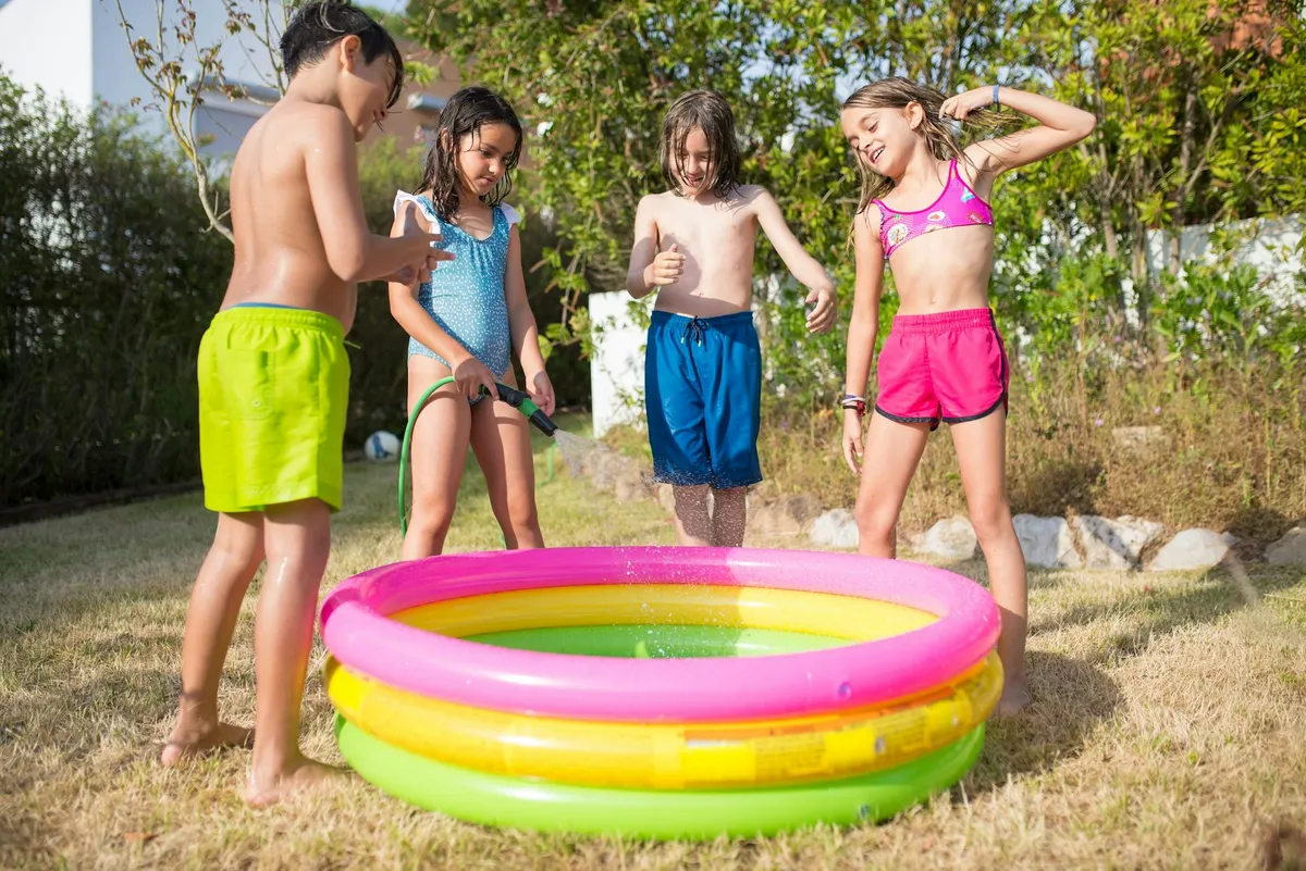 Kids playing in real family setting